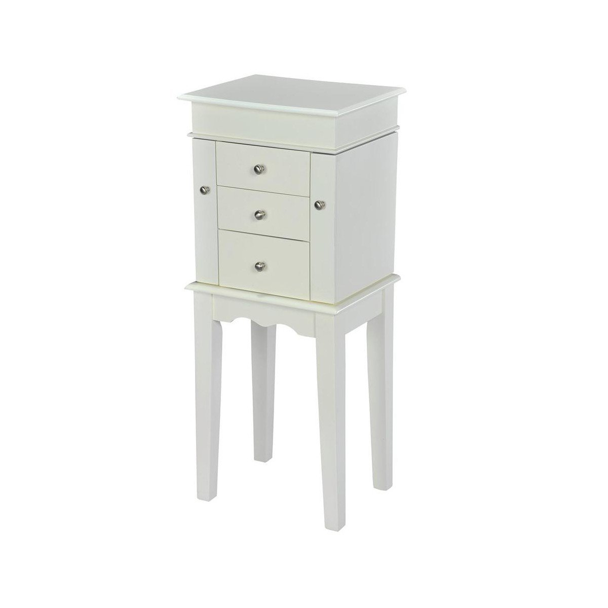 GUEST_83cd3995-370f-4a5b-9993-749a571c9c18.jpg Jiallo Antique White Jewelry Armoire Cabinet Organizer - Image 1