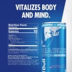 Red Bull Sea Blue Edition Sugarfree Energy Drink - Juneberry - 12 fl oz: Low Fat, Caffeinated - Image 2