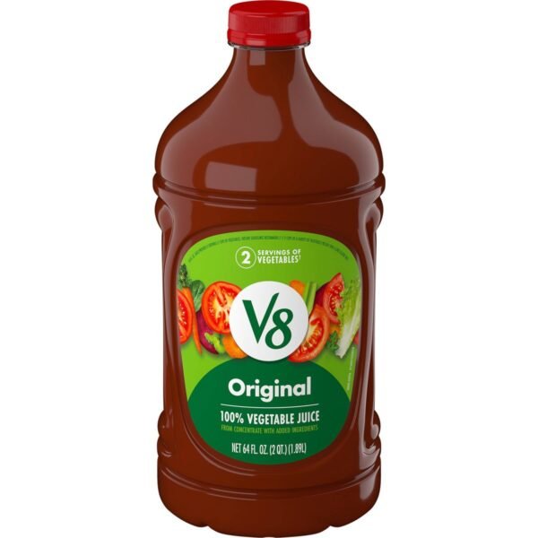 V8 Original 100% Vegetable Juice - 64 fl oz Bottle: Gluten-Free, No Added Sugar, No Artificial Colors