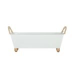 Trough Bin White Metal, Reed & Wood