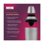 Innovine 18 oz Double Walled Stainless Steel Cocktail Shaker with Citrus Reamer, Jigger Cap and Built-in Strainer, Home Bar Gifts for Men, Silver - Image 2