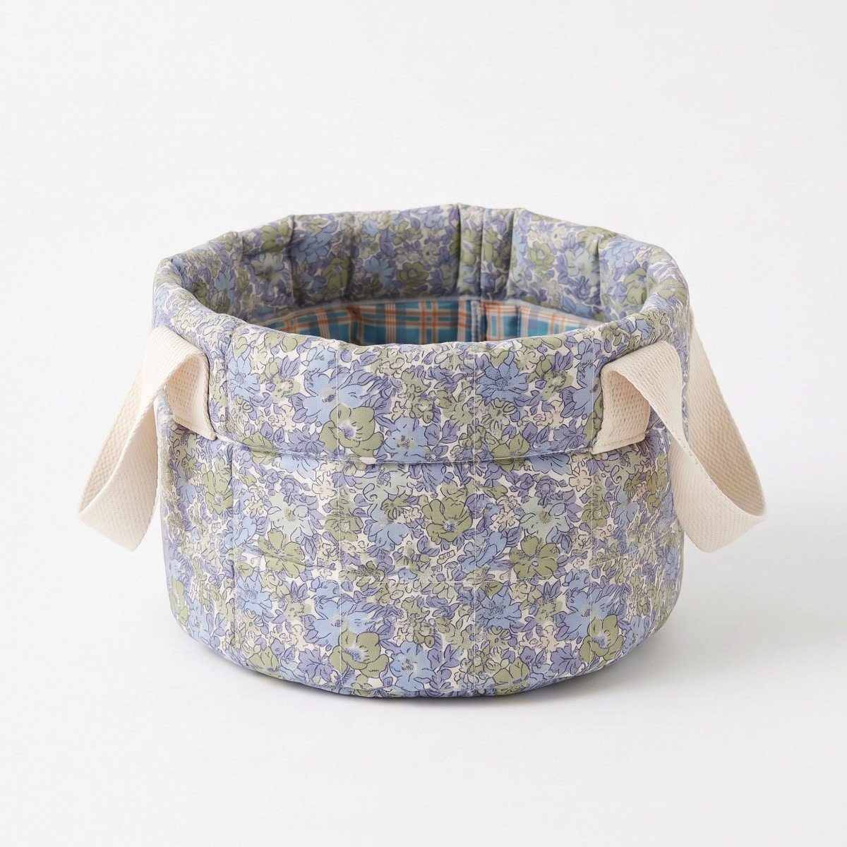 GUEST_8616b638-1ad4-48a7-84b7-2295e94d002b.jpg Alilang Quilted Floral Storage Basket with Handles for Home Organization - Light Blue - Image 1