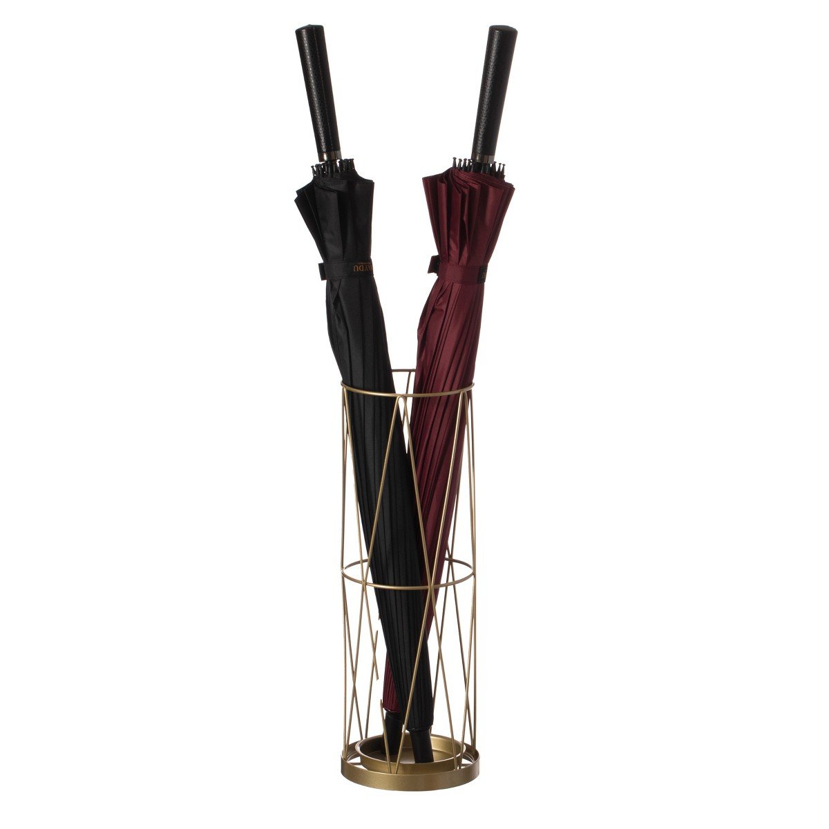 GUEST_86488dc6-7501-476d-a4cc-9dc0930d71df.jpg Vintiquewise Gold Round Vertical Design Umbrella Holder Stand for Indoor and Outdoor with Drip Water Tray - Image 1