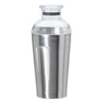 Oggi 17oz Groove Cocktail Shaker Stainless Steel: Silver, Hand Wash, 9" Height, 17oz Capacity, Plastic & Stainless Steel