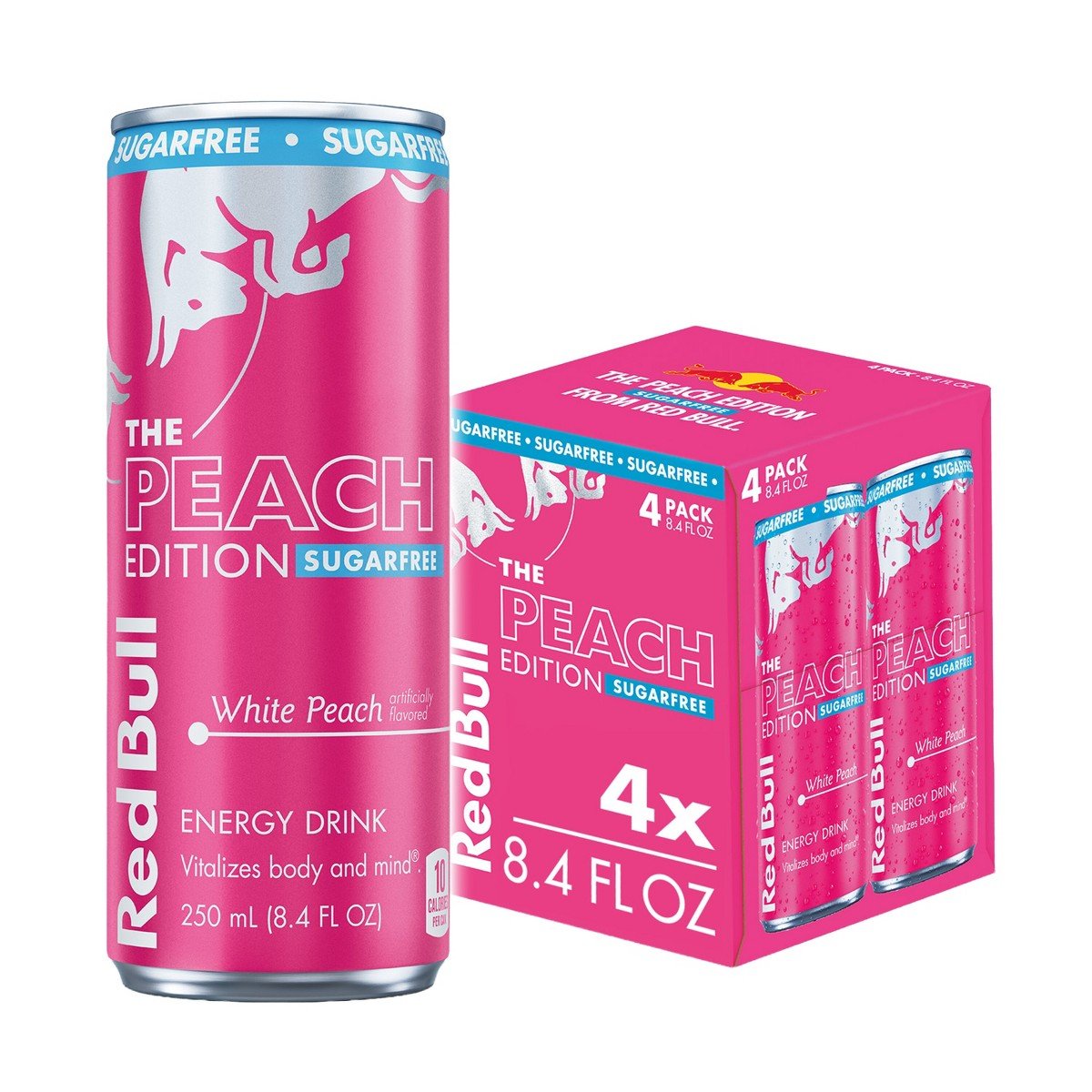 GUEST_86b74608-bd3d-480f-958c-fabc8797807d.jpg Red Bull Peach Edition Sugarfree Energy Drink - White Peach, Caffeinated - 4pk/8.4 fl oz Cans - Image 1