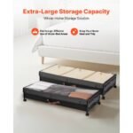 VEVOR Under Bed Storage with Wheels, 36.0 x 18.1 x 7.3 inch, Underbed Containers with Clear Lid,Rolling Under the Bed Storage Bins, 2 Pack,Black - Image 3