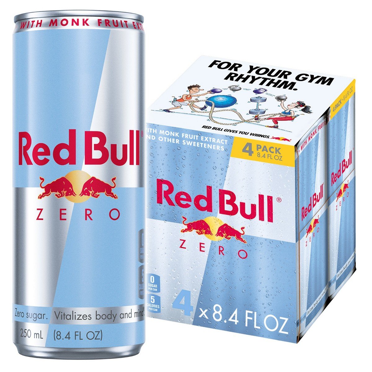 GUEST_86ef82f7-a203-482a-a26d-d2a53a324b5d.jpg Red Bull Zero Energy Drink, Caffeinated - 4pk/8.4 fl oz Cans: Dairy-Free, Lactose-Free, Grain-Free - Image 1