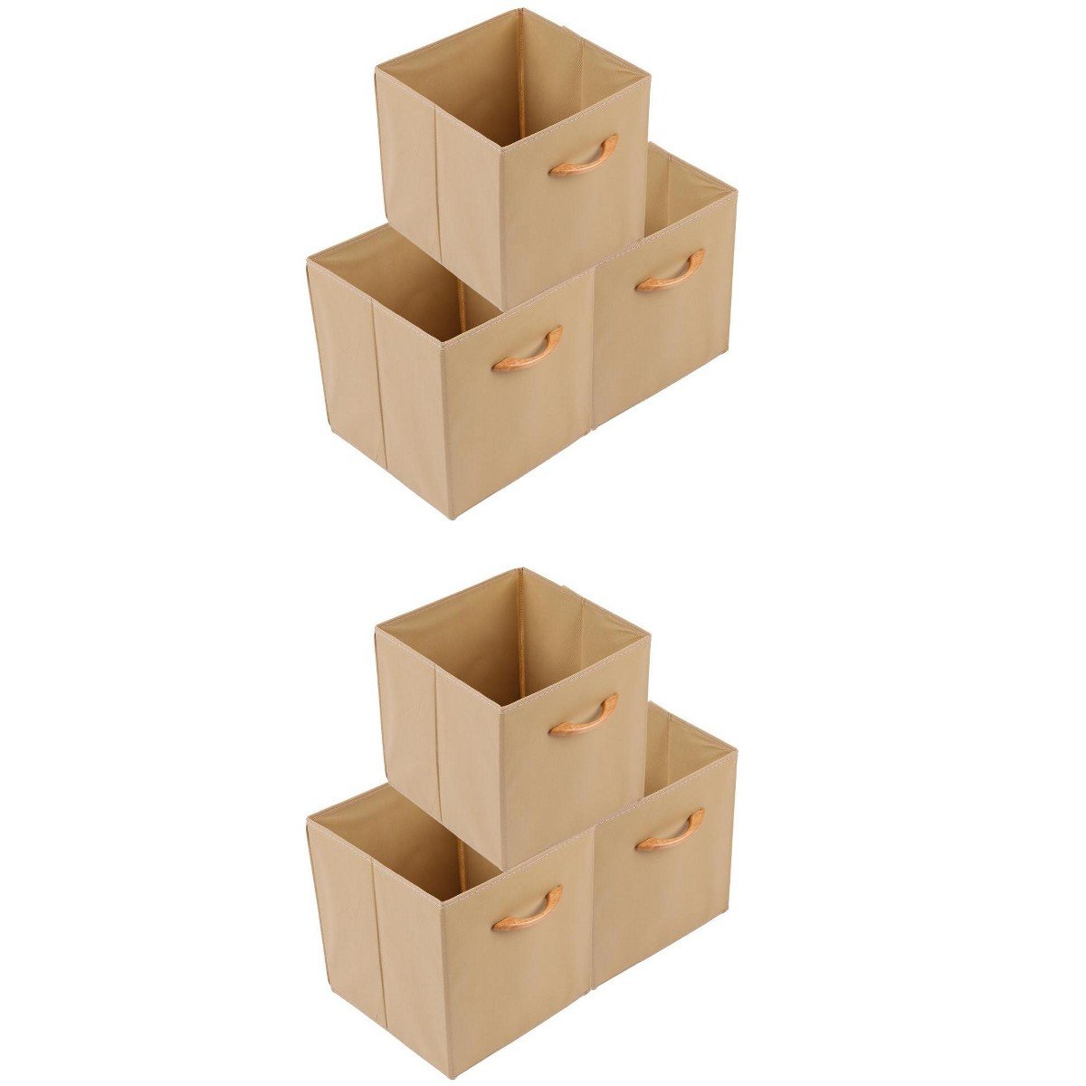 GUEST_872215ab-84ab-4133-bfe1-6ce9583dfff1.jpg REGALWOVEN Durable Set of 6 Fabric Storage Cube with Built-In Bottom with Handle, Collapsible Storage for Organizing Clothes Books Khaki 11*11*11in - Image 1