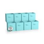 Sorbus 13 Inch 8 Pack Sturdy Collapsible Fabric Storage Cubes with Handle - for Organizing Clothes, Toys, Books, Shelves & more - Image 6