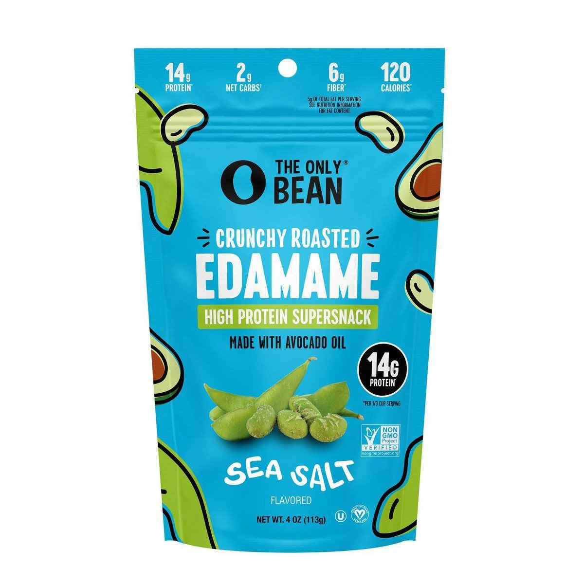GUEST_87fa9ec8-f357-4b14-bcb9-c54f01646bb5.jpg The Only Bean Crunchy Roasted Edamame Bean Snack High Protein Sea Salt - 4oz: Vegan, 14g Protein - Image 1