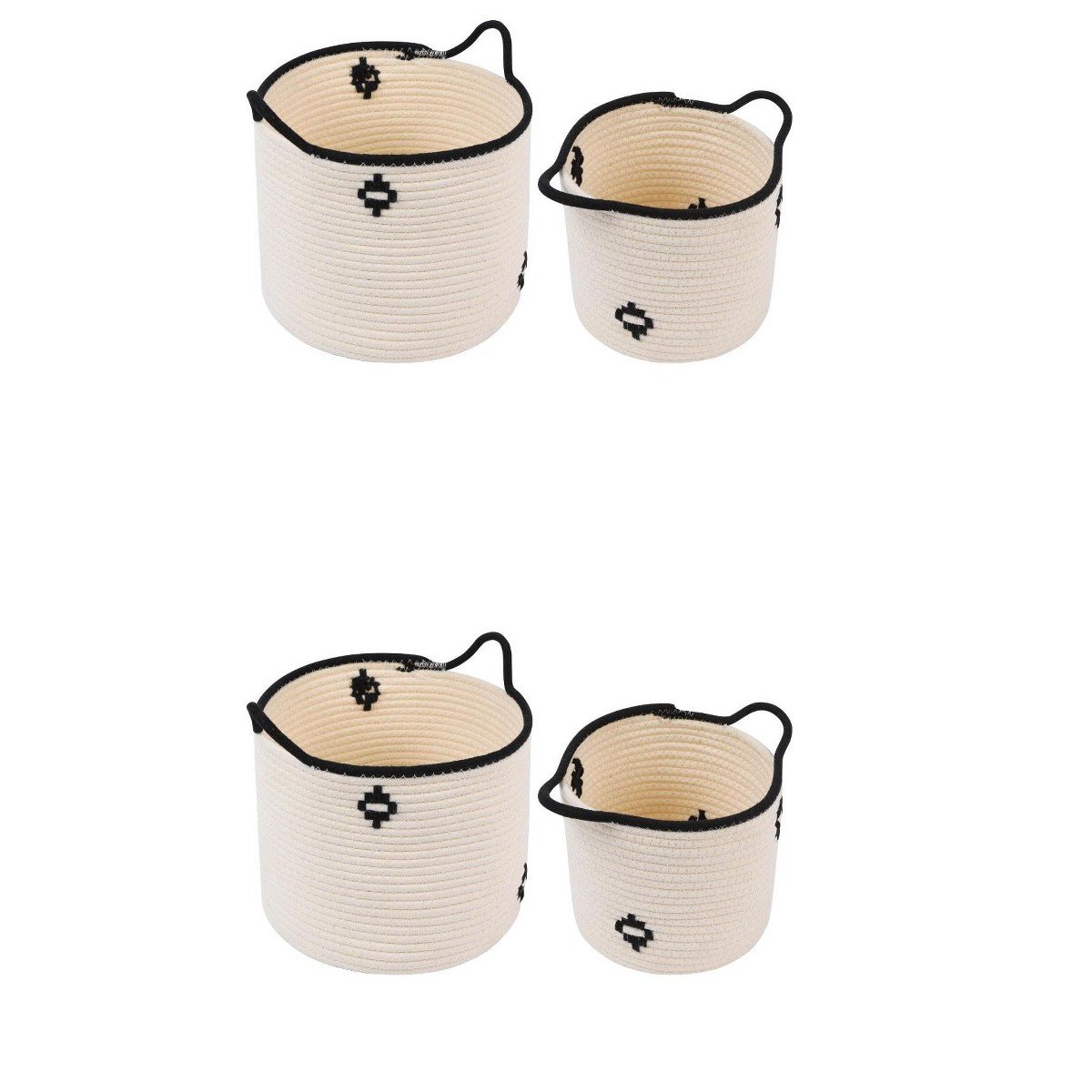 GUEST_886b98e7-408f-4fb5-9cf3-ea6ccc3a9c1c.jpg REGALWOVEN 4 Packs Woven Storage Basket, Shelf Closet Storage Bin for Clothes, Organizer Bin with Handles for Home White 7.5*7.1*7.9/9.8*8.3*10.6in - Image 1