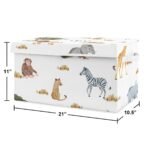 Sweet Jojo Designs Boy or Girl Gender Neutral Unisex Fabric Storage Toy Bin Jungle Animals Multicolor - Image 4
