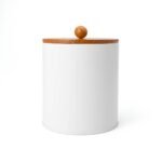 Small Metal and Wood Canister Cream - Bullseye's Playground™