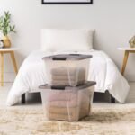 IRIS 32qt 5pk Stack and Pull Plastic Storage Bin: Transparent, Stackable, Lidded, Portable, Multicolor, Utility Totes - Image 2