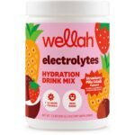Wellah Electrolytes Powder (Strawberry Pina Colada) 50 Servings - Hydration Drink Mix, 7 Vitamins & Minerals, Zero Sugar