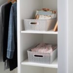 Simplify 2pk Resin Herringbone Storage Tote Medium Gray - Image 5