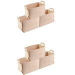 REGALWOVEN 6 Pack Storage Cube, Storage Bin with Handles Collapsible Storage BasketBooks Beige 7.1*5.1*4.3in