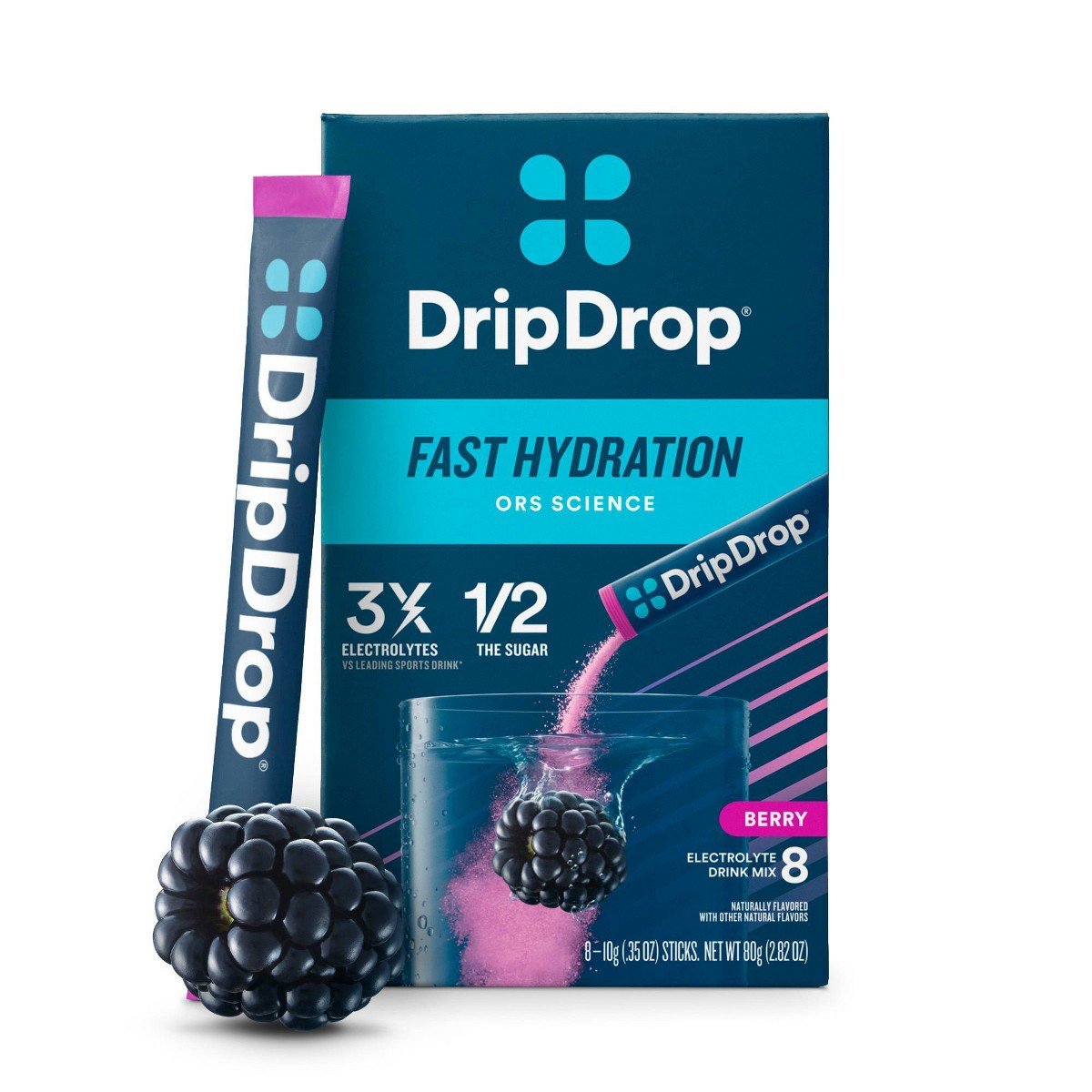 GUEST_8bf15f01-848d-46c7-a1ab-4be6e11df636.jpg DripDrop Hydration Powder Vegan Electrolyte Supplements - Berry - 0.35oz/8ct - Image 1