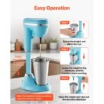 VEVOR Milkshake Maker, 100W Milk Shake Maker Mixer, Single Head Drink Mixer Blender Machine, Dual-Speed Adjustment Milkshake Blender,Silver & Blue - Image 5