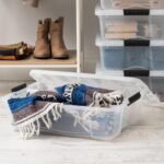IRIS 27 Qt Stackable Plastic Storage Bins with Lids, Pearl, 2Pk - Image 4