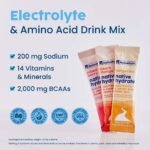 NativePath Hydrate Electrolyte Stick Packs - Zero Sugar with 2,000mg BCAAs, Variety Pack: Mixed Berry, Peach Mango & Tangerine, 30 Servings - Image 3