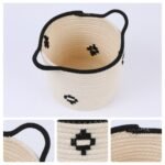 REGALWOVEN 4 Packs Woven Storage Basket, Shelf Closet Storage Bin for Clothes, Organizer Bin with Handles for Home White 7.5*7.1*7.9/9.8*8.3*10.6in - Image 2