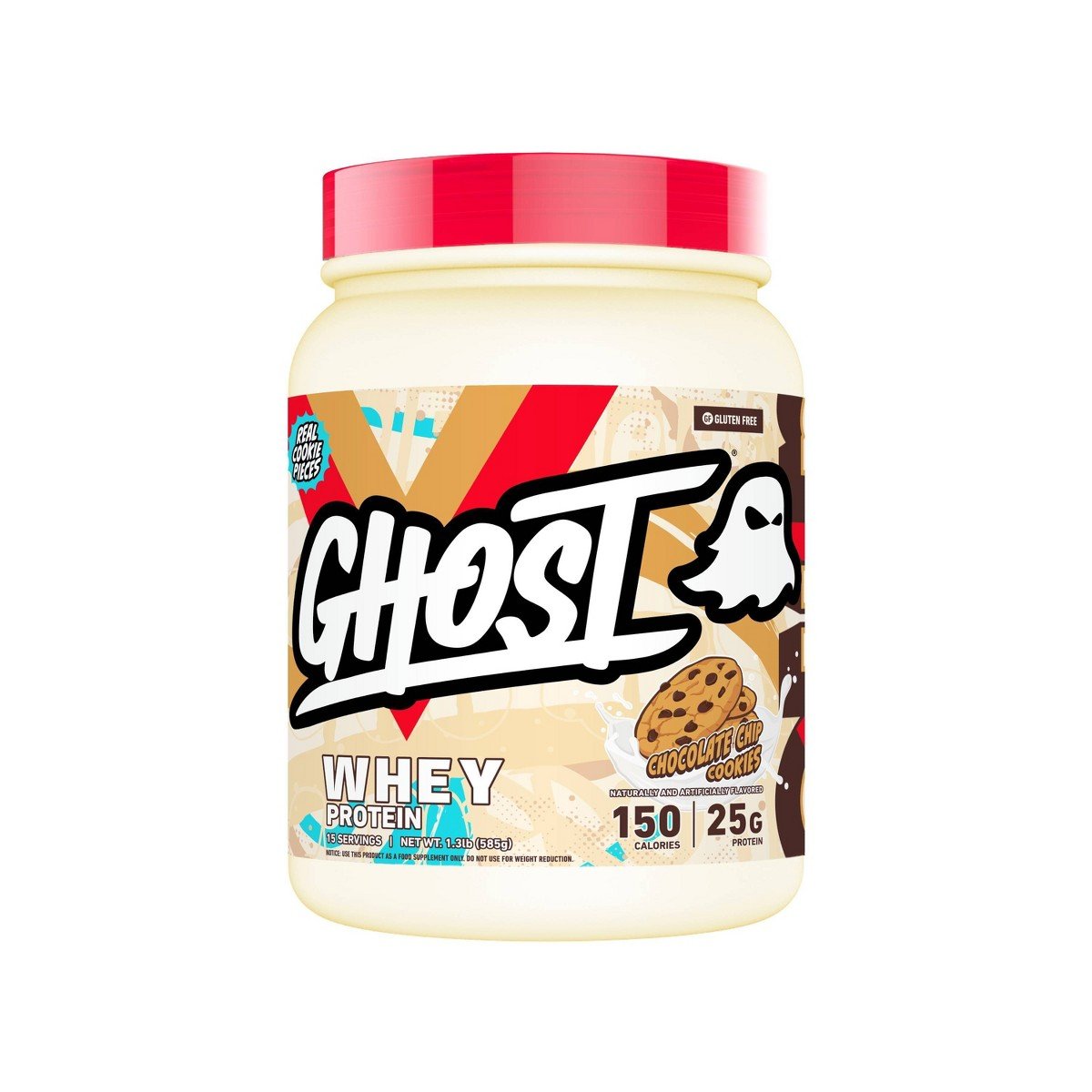 GUEST_8df82fbc-c9eb-4581-9688-e54394b2650c.jpg GHOST Whey Protein Powder Chocolate Chip Cookie - 22oz - Image 1