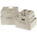 Sorbus 7 Piece Stackable Woven Basket Organizer Set with Built-In Carry Handles - Stylish Storage for any room in the household - Image 7