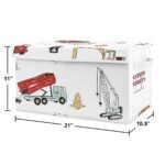 Sweet Jojo Designs Boy Fabric Storage Toy Bin Construction Truck Red Blue Yellow - Image 3