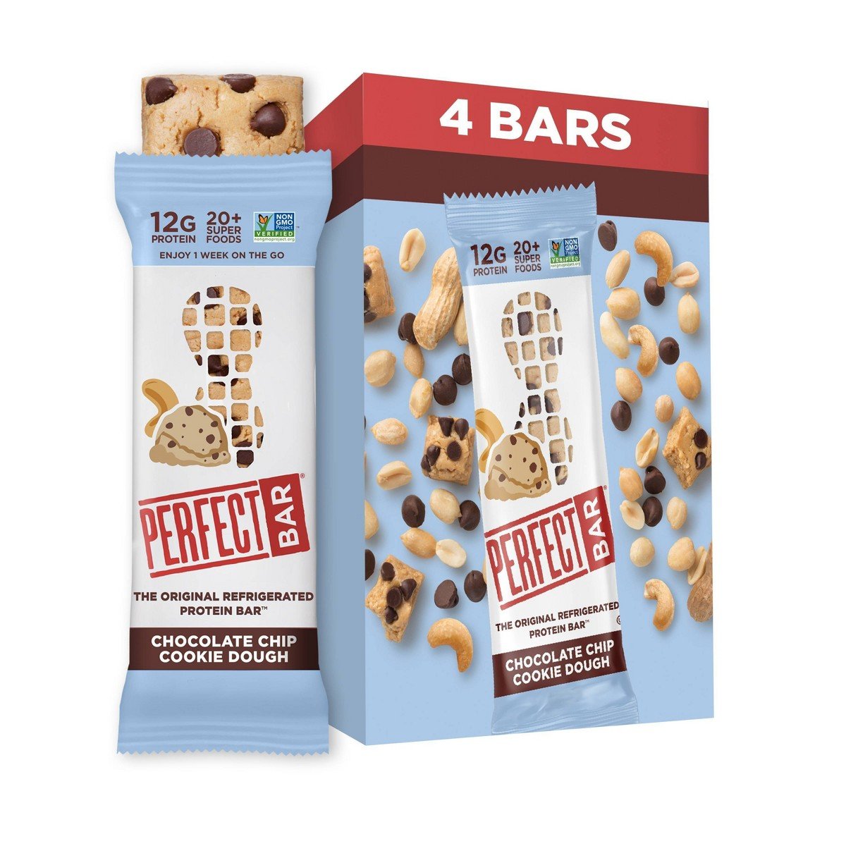 GUEST_8ee35f28-56e8-4253-b734-0a81e217c823.jpg Perfect Bar Chocolate Chip Cookie Dough Protein Bars - 8.7oz/4ct: 12g Protein, Crunchy - Image 1
