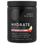 Sports Research Hydrate Electrolytes, Raspberry Lemonade, 15.87 oz (450 g)