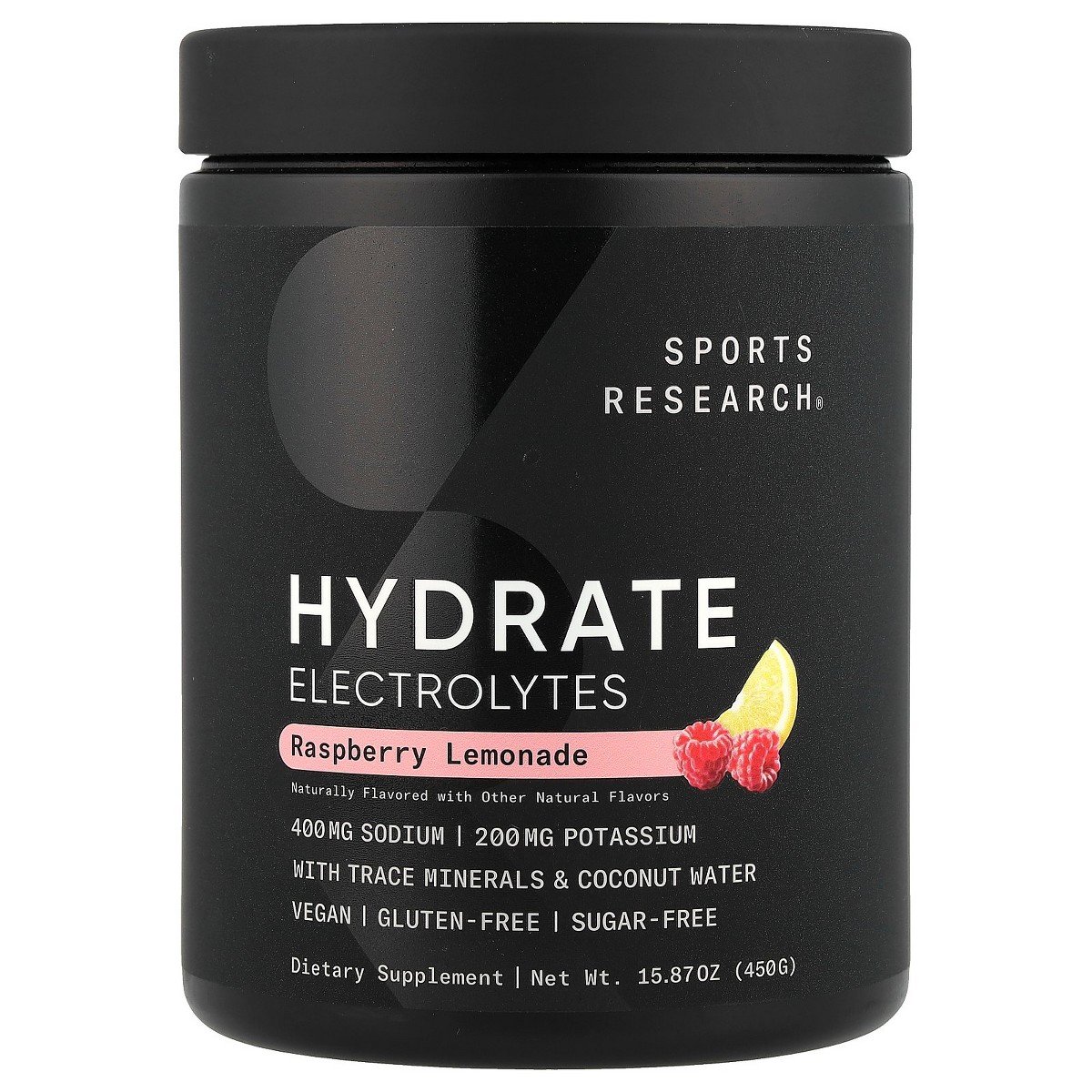 GUEST_8f2a2718-d075-4a4c-8bf4-fcf70eefcb3d.jpg Sports Research Hydrate Electrolytes, Raspberry Lemonade, 15.87 oz (450 g) - Image 1