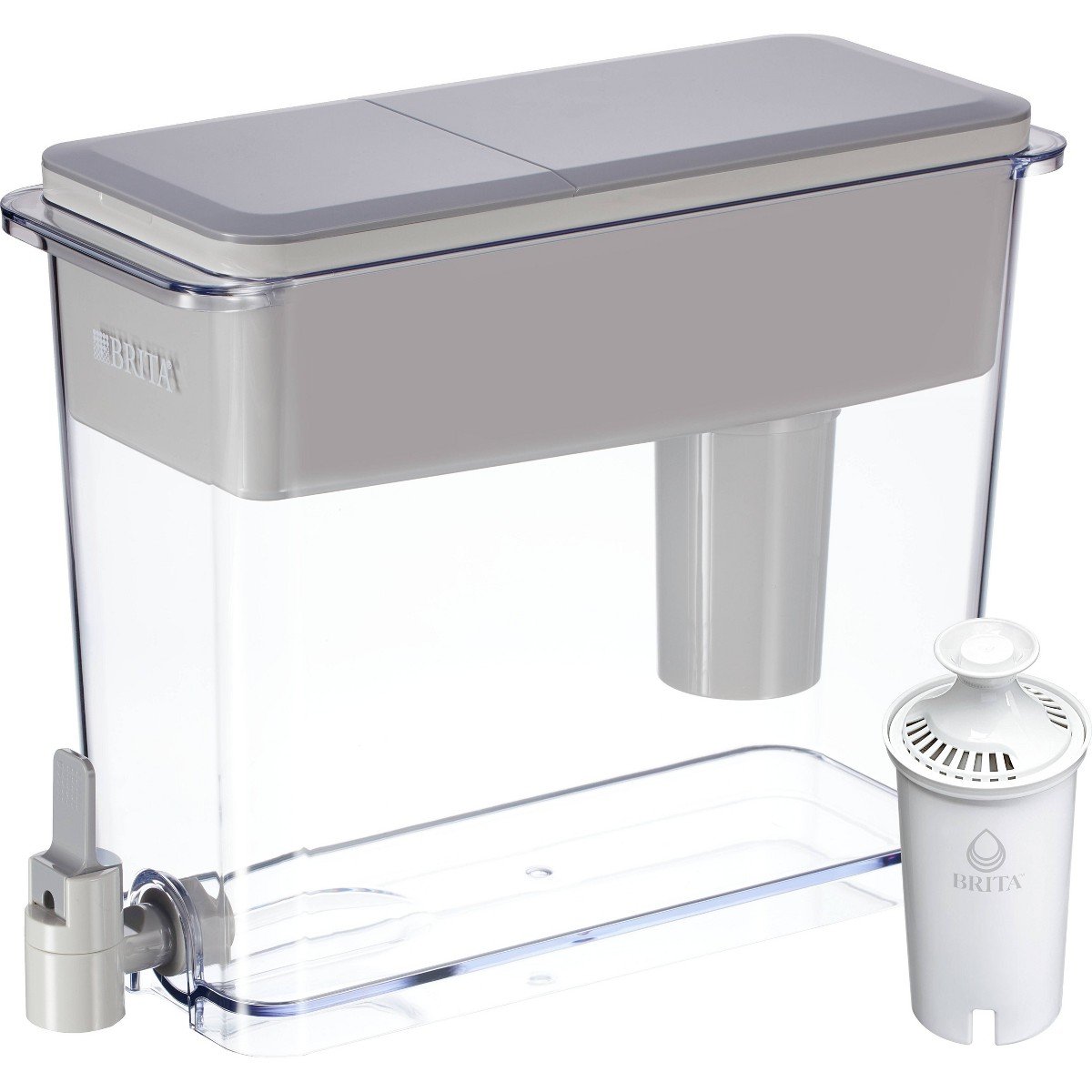 GUEST_9097854f-fed6-4a27-8db8-ed5a254fa57e.jpg Brita Extra Large 27-Cup UltraMax Filtered Water Dispenser with Filter - Gray: Water Filtration, Hand Wash, Flip-Top Lid - Image 1