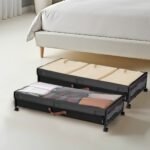 VEVOR Under Bed Storage with Wheels, 36.0 x 18.1 x 7.3 inch, Underbed Containers with Clear Lid,Rolling Under the Bed Storage Bins, 2 Pack,Black - Image 2