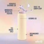 Ello Pop and Fill 22oz Stainless Steel Water Bottle Peach - Image 5