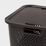 Rounded Square Stackable Decorative Lid with Cutout Handles Black - Brightroomâ„¢ - Image 3