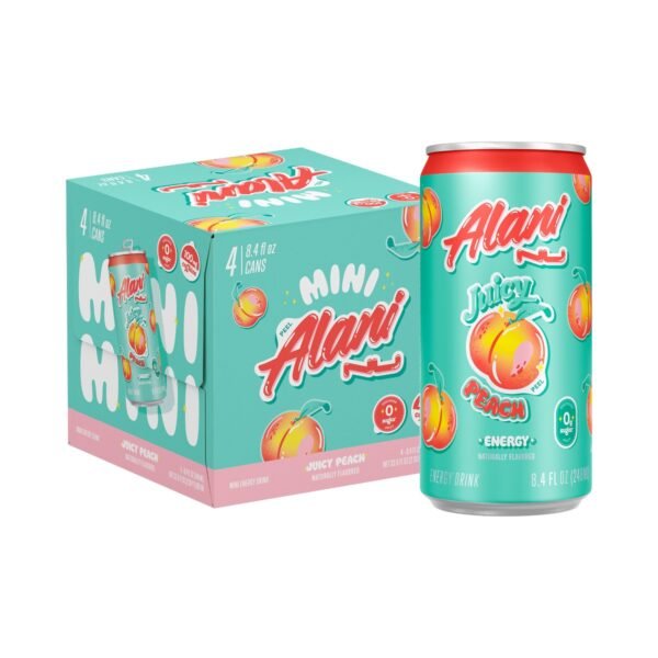 Alani Juicy Peach Energy Drink - 4pk/8.4 fl oz Cans: Caffeinated
