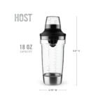 Host All in One Cocktail Shaker Set with Reamer, Bottle Opener, Strainer and Jigger Cap for Party Drinks, Picnic, Travel, Camping, Outdoor Use, 18 oz - Image 5