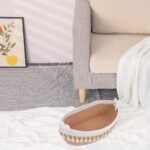 REGALWOVEN 2 Pack Woven Storage Basket, Solid Shelf Storage Bin with Tassel for Key Tray, Catchall for Home Brown 13.4*6.3*4.7in - Image 4