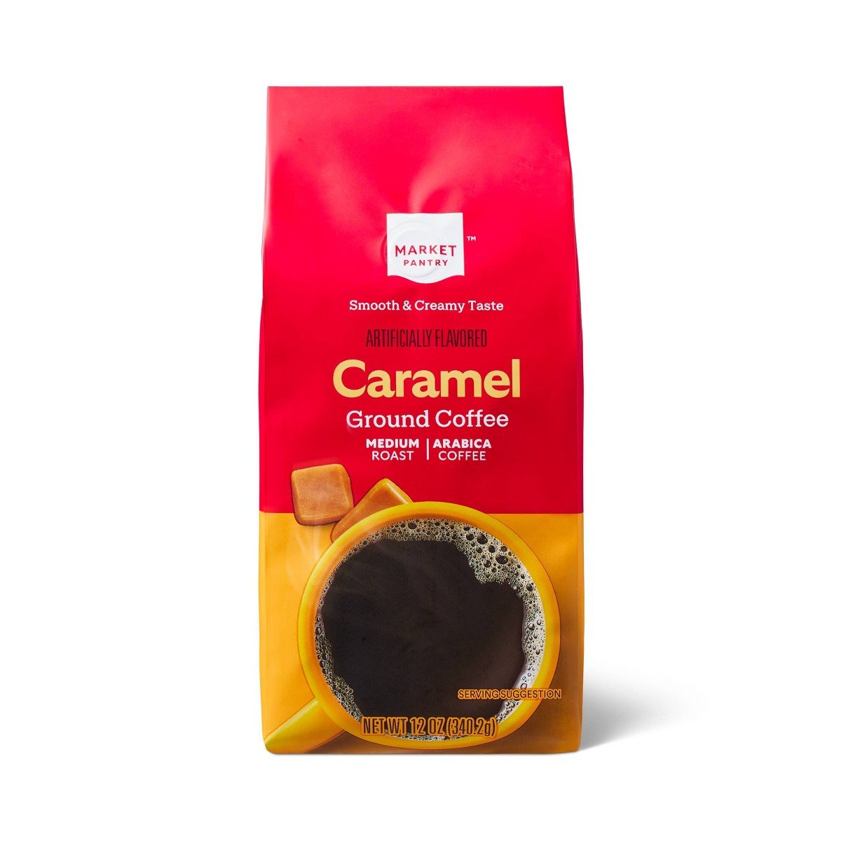 GUEST_92b49d0f-c37f-4e6b-8b9c-6d936fb2b99a.jpg Caramel Flavored Medium Roast Ground Coffee - 12oz - Market Pantry™ - Image 1
