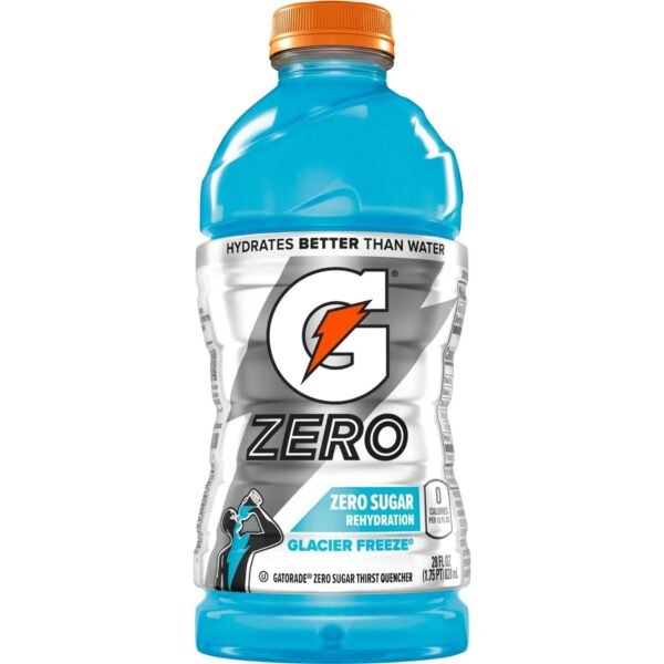 Gatorade G ZERO Glacier Freeze Sports Drink - 28 fl oz Bottle: Non-Caffeinated, Low Calorie