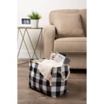 Design Imports 17.5"x12"x15" Large Polyester Buffalo Check Rectangle Storage Bin White & Black - Image 5