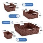 Sorbus 9 Piece Variety Size Hand-Woven Storage Baskets - for Home & Closet Organization - Image 3
