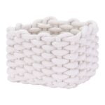 Unique Bargains Handcrafted Odorless Cotton Rope Chic Decorative Storage Basket White