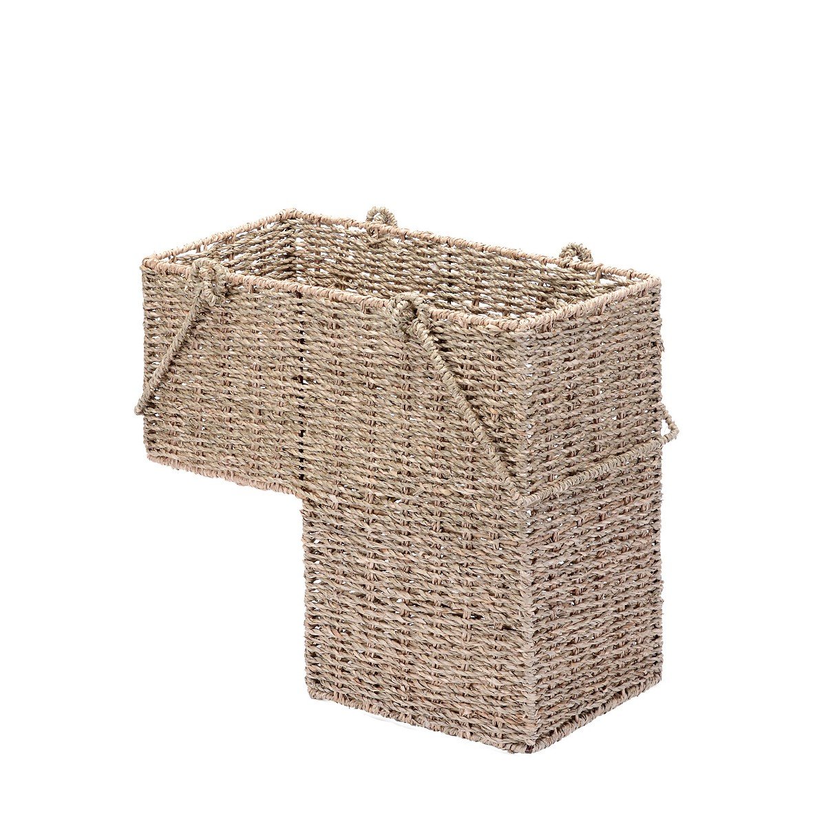 GUEST_9468cca6-3e3f-4b43-9142-f64cc4b27f70.jpg Hastings Home 14-Inch Woven Seagrass Wicker Staircase Basket with Handles - Image 1