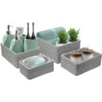 Sorbus Storage Baskets 4-Piece Set - Stackable Woven Basket Paper Rope Bin Boxes for Makeup, Office Supplies, Bedroom, Closet