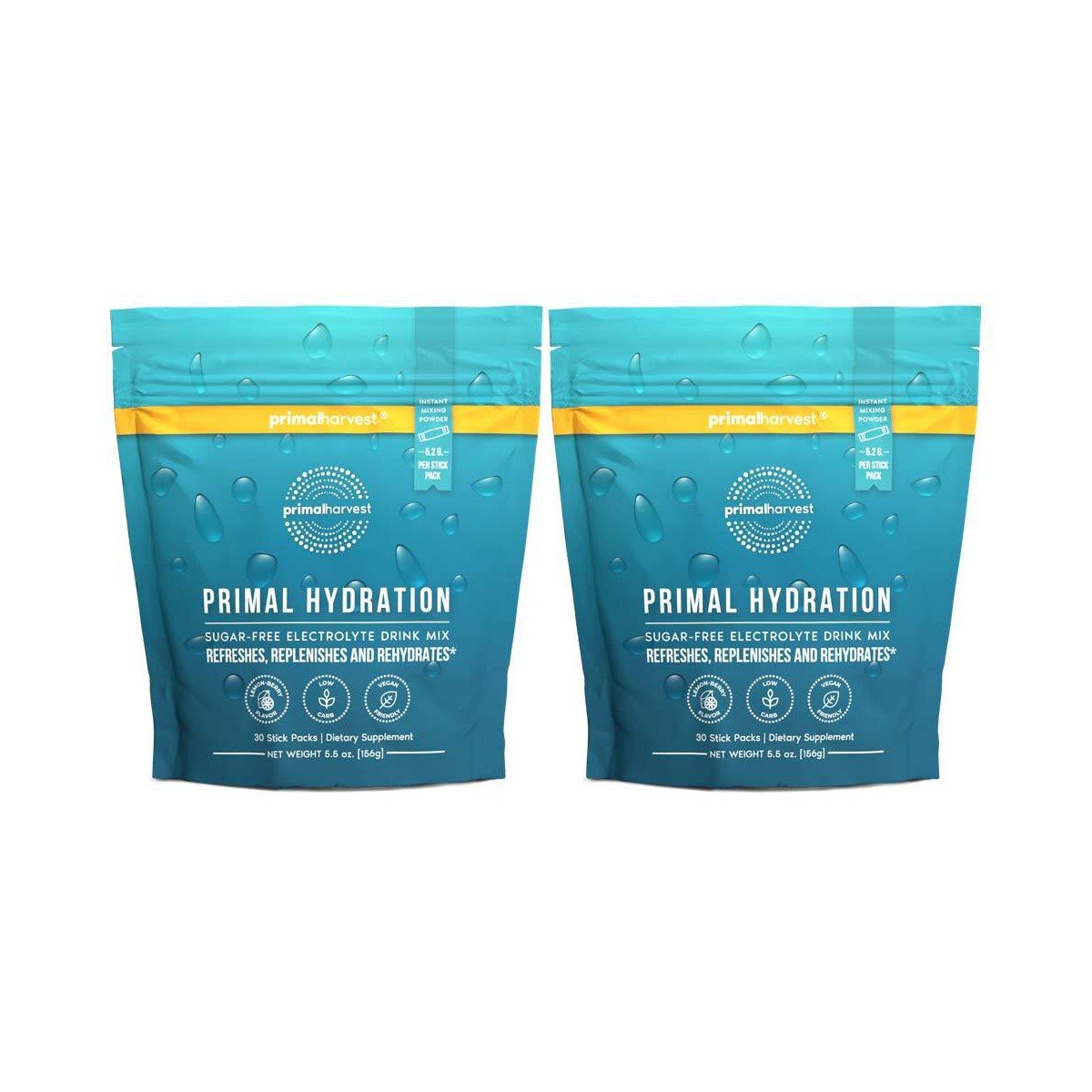 GUEST_95489855-0ab4-465a-a910-fbc2726fa363.jpg Primal Harvest Electrolytes Powder Packets Primal Hydration, Easy Open Packets, Energy Drink Mix Lemon Berry, 2 Pack - Image 1