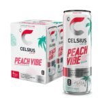 CELSIUS Sparkling Peach Vibe Functional Energy Drink - 4pk/12 fl oz Cans