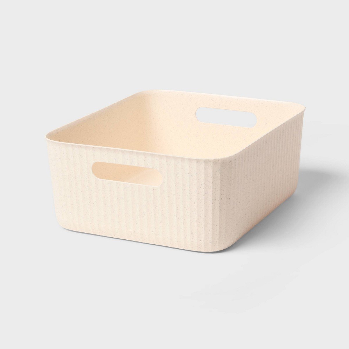 GUEST_9710ca67-9233-4057-8be9-5af0e640f28b.jpg 5.51''x13.78'' Ribbed Speckle Decorative Storage Bin Medium Cream - Brightroomâ„¢ - Image 1