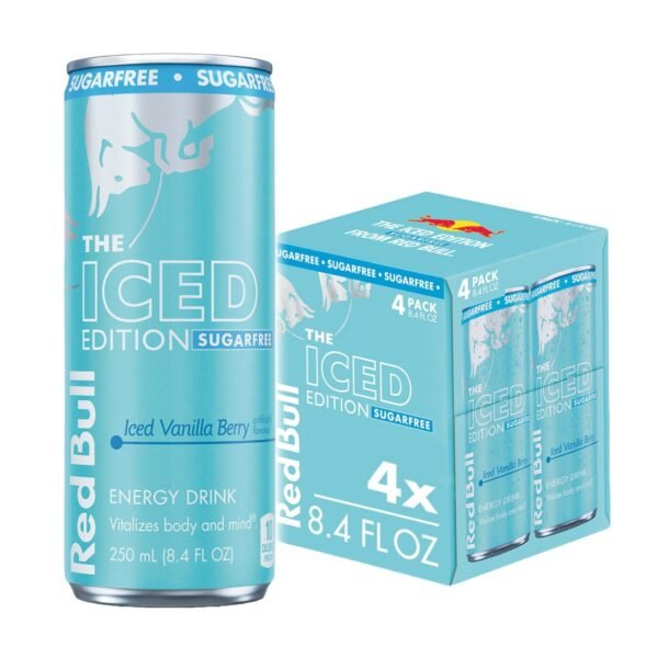 Red Bull Iced Edition Sugarfree Energy Drink, Caffeinated - Iced Vanilla Berry - 4pk/8.4 fl oz Cans